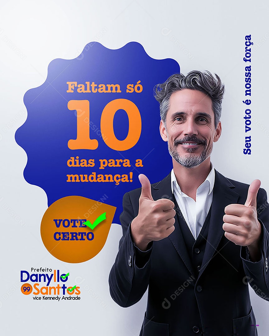 Política Vote Certo Social Media PSD Editável