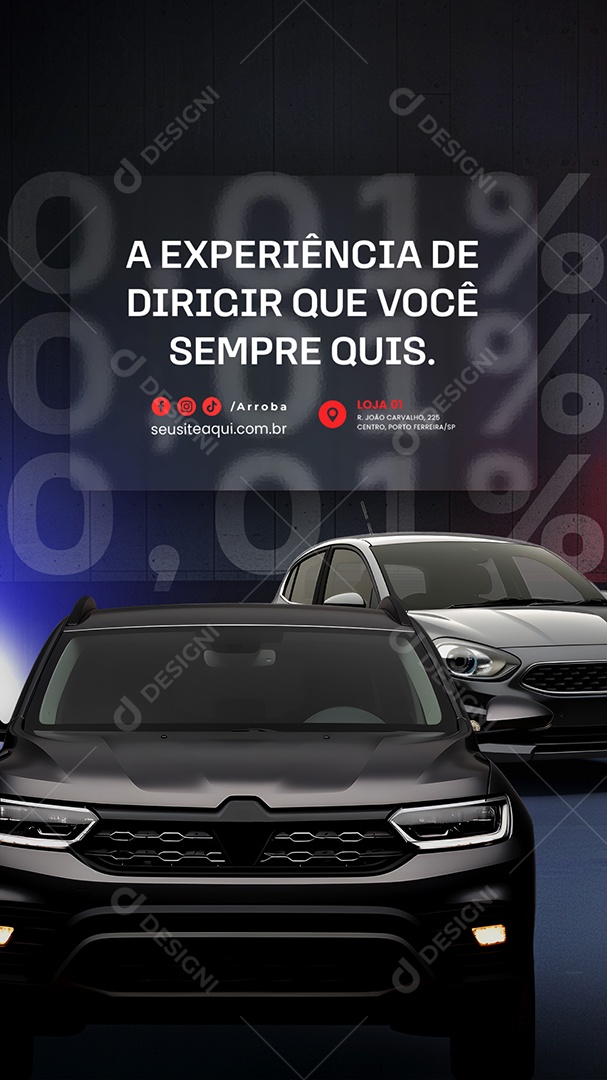 Story Concessionária A Experiência de Dirigir que Você Sempre Quis Social Media PSD Editável
