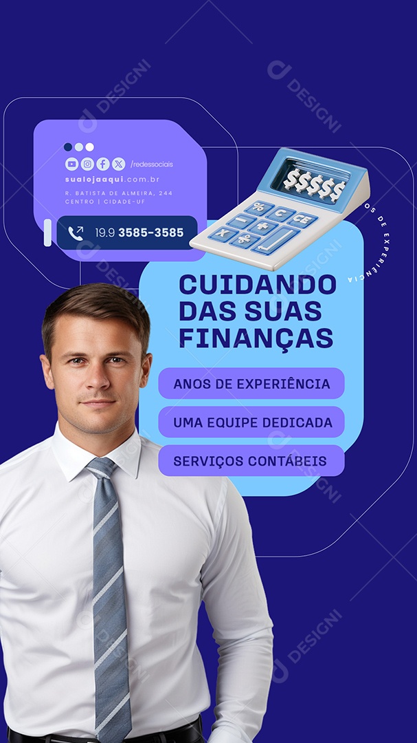 Story Cuidando das usa Finanças Social Media PSD Editável