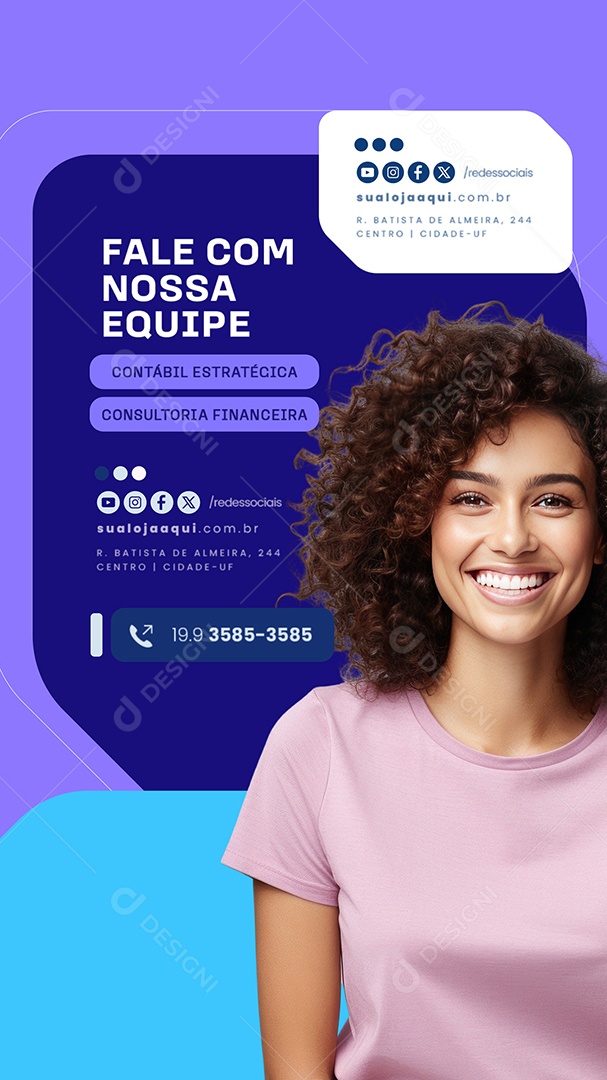 Story Fale com Nossa Equipe Social Media PSD Editável