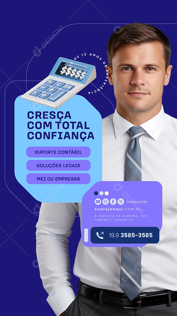 Story Cresça com Total Confiança Social Media PSD Editável