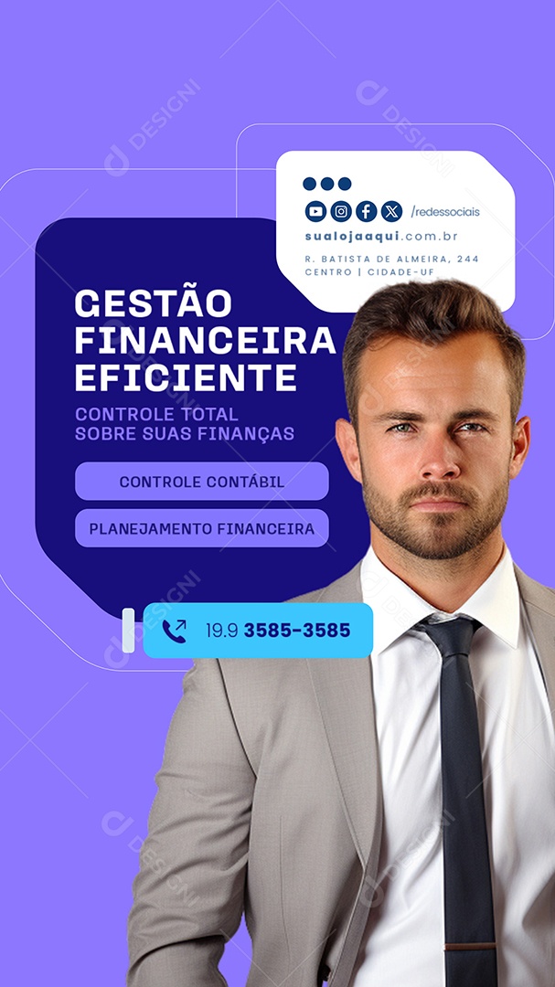 Story Cestão Financeira Eficiente Social Media PSD Editável