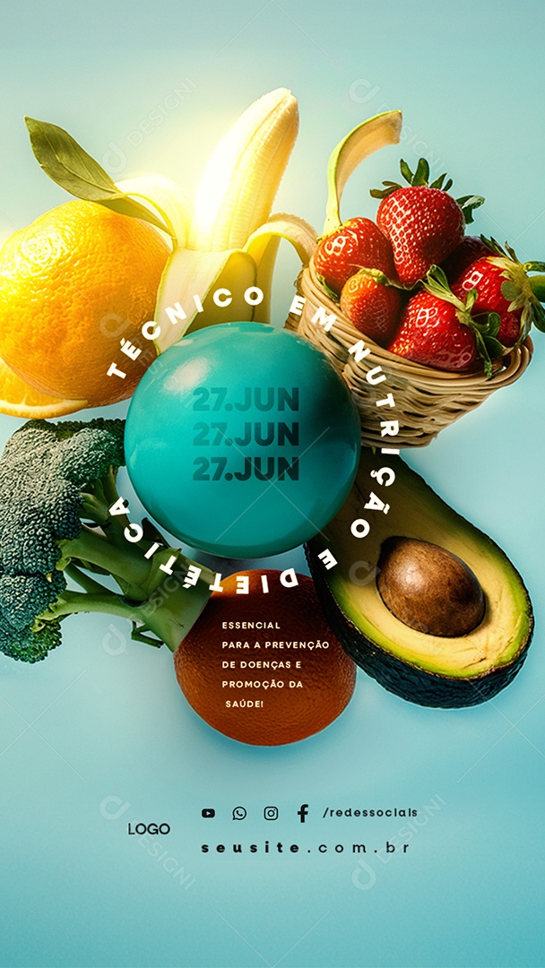 Story Dia do Técnico em Nutrição e Dietética 27 de Junho Social Media PSD Editável