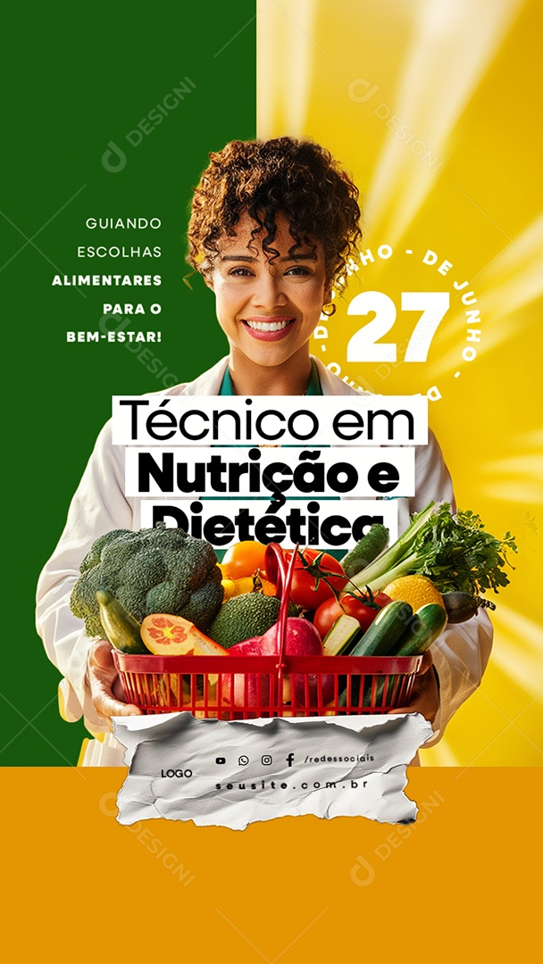 Story Dia do Técnico em Nutrição e Dietética 27 de Junho Social Media PSD Editável