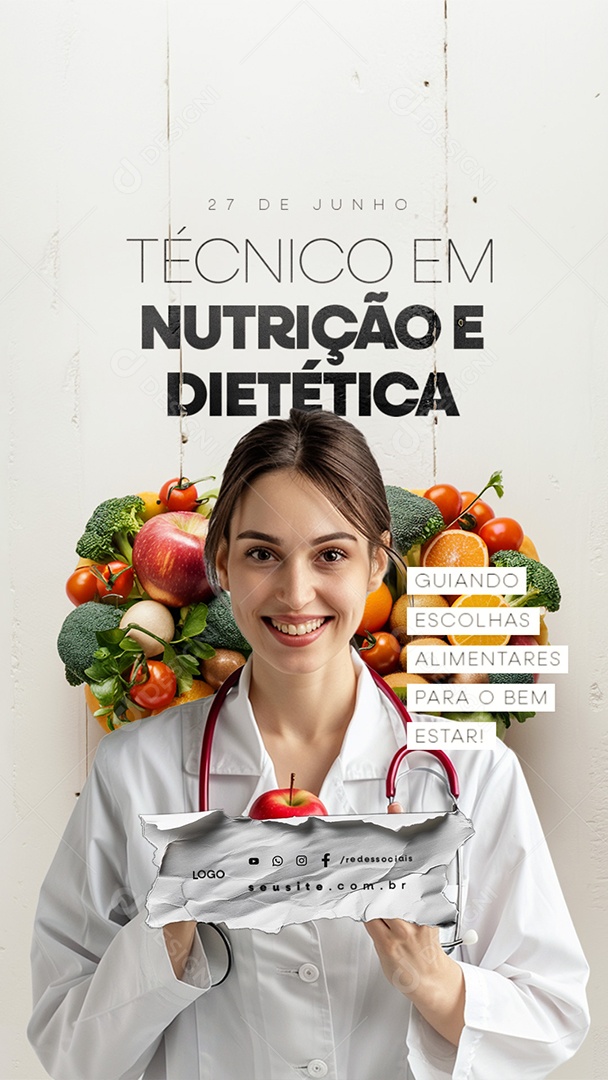 Story Dia do Técnico em Nutrição e Dietética 27 de Junho Social Media PSD Editável