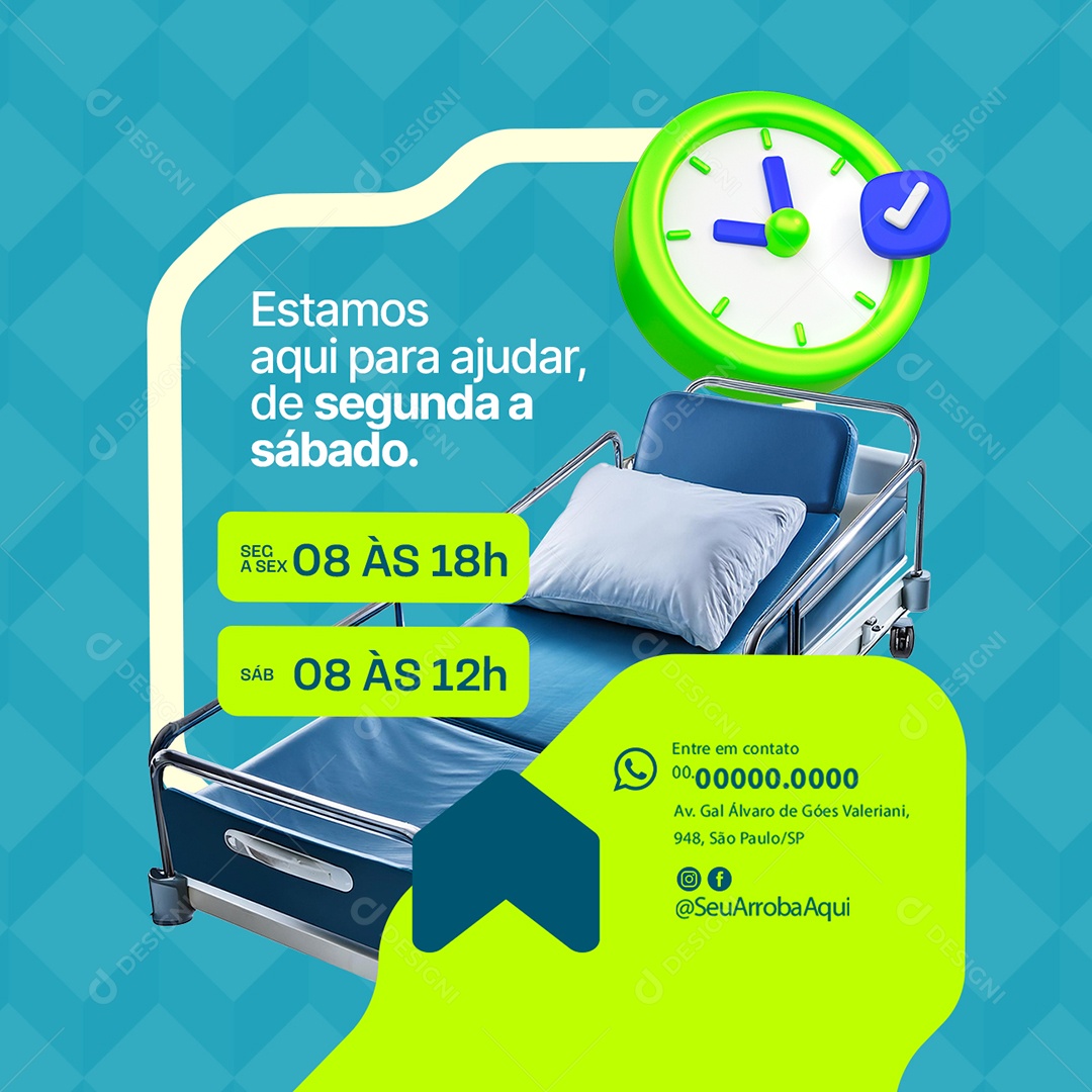 Equipamentos Hospitalar Estamos Aqui para Ajudar Social Media PSD Editável