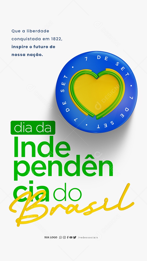 Dia da Independência do Brasil 07 de Setembro Social Media PSD Editável