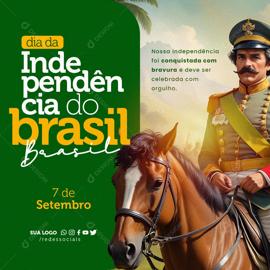 Dia da Independência do Brasil 07 de Setembro Social Media PSD Editável