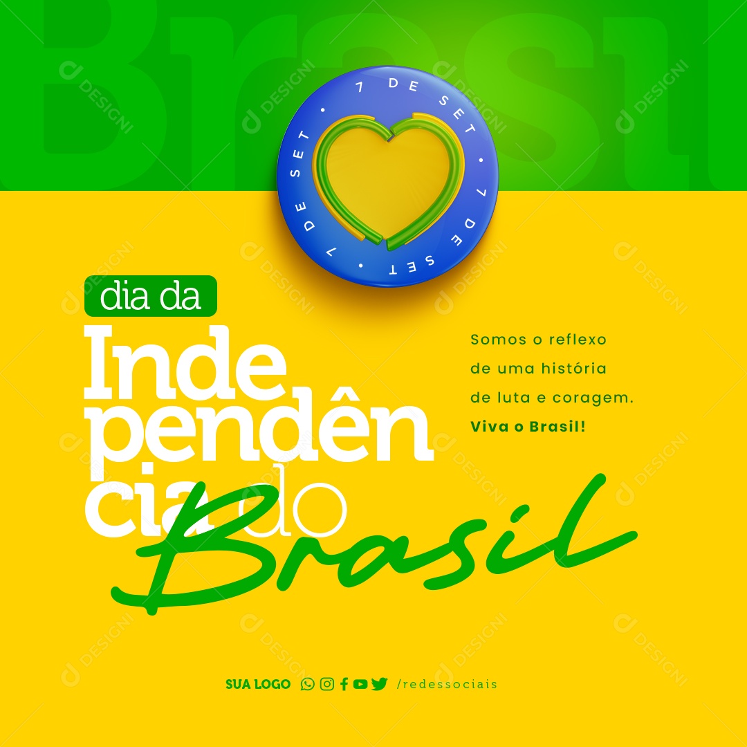 Dia da Independência do Brasil 07 de Setembro Social Media PSD Editável