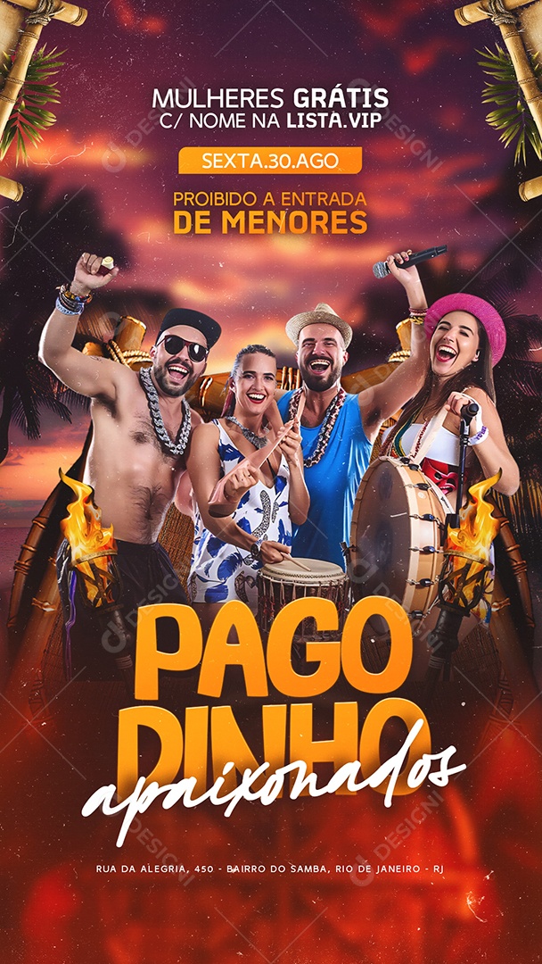 Story Flyer Pagodinho Apaixonados Social Media PSD Editável