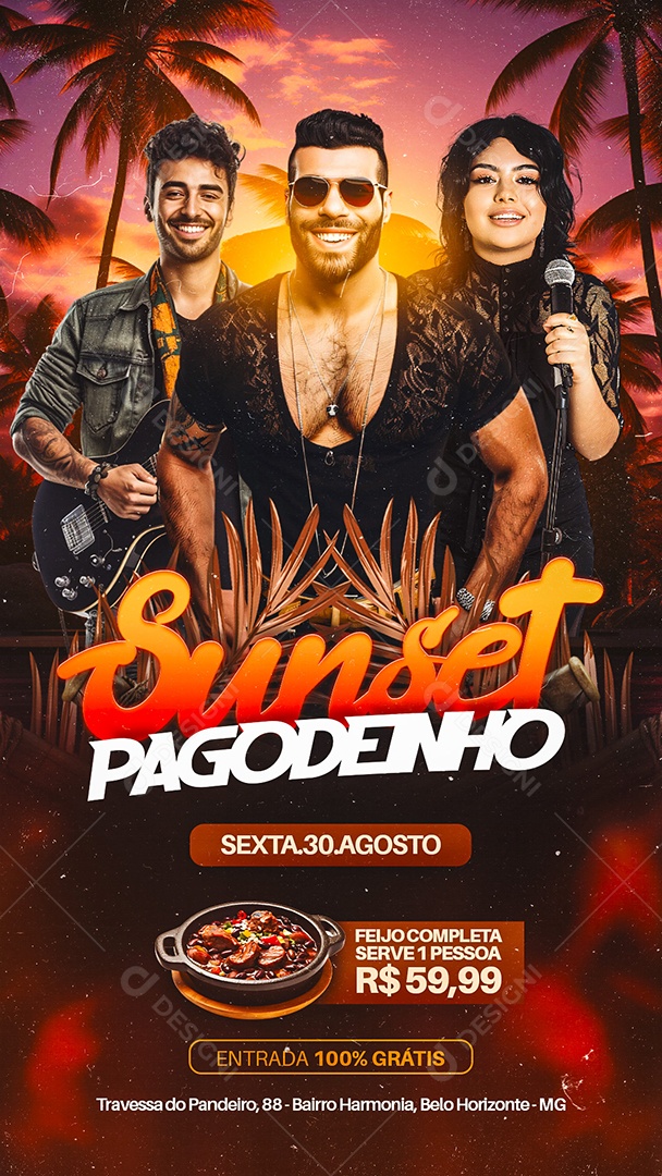 Story Flyer Sunset Pagodenho Social Media PSD Editável