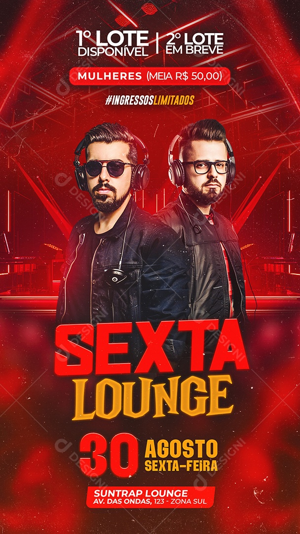 Story Flyer Sexta Lounge Social Media PSD Editável