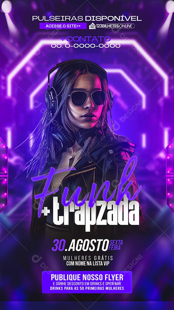 Story Flyer Funk Trap Social Media PSD Editável
