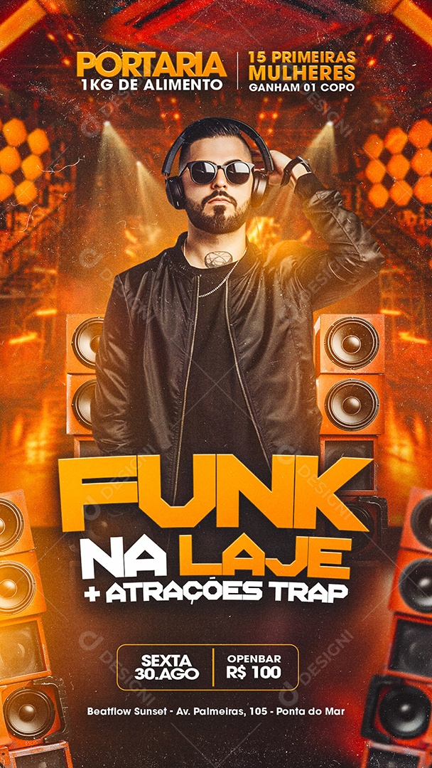 Story Flyer  Funk na Laje Social Media PSD Editável