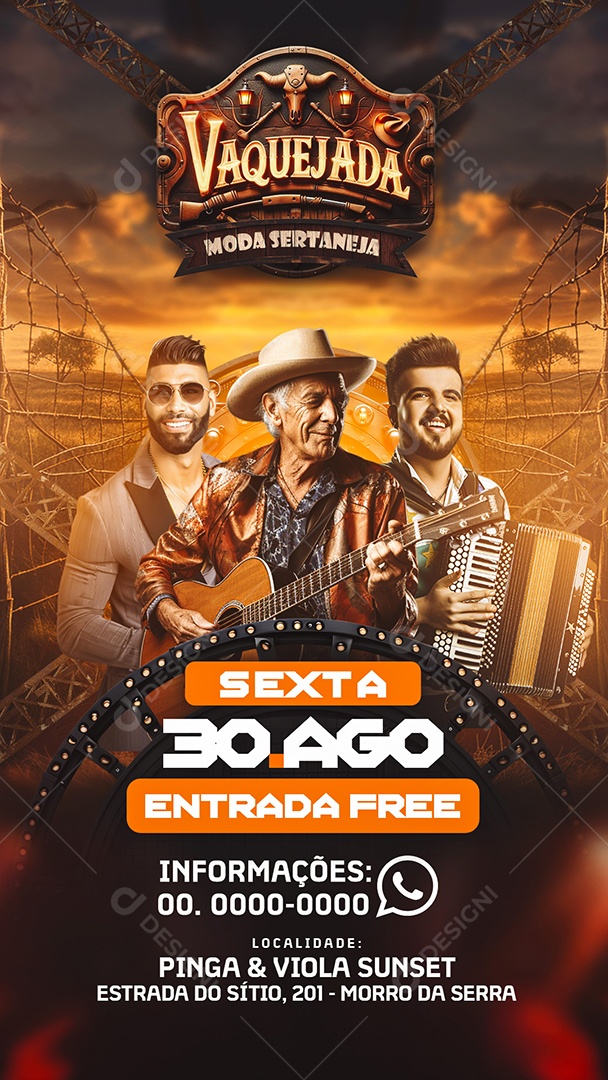 Story Flyer Vaquejada Moda Sertaneja Social Media PSD Editável