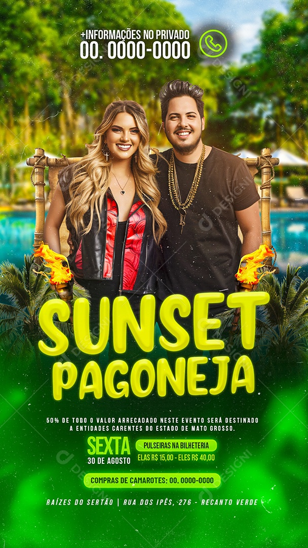 Story Flyer Sunset Pagoneja Social Media PSD Editável