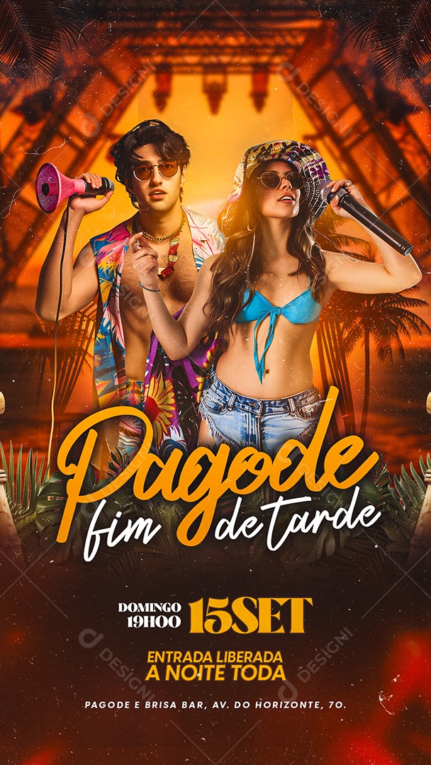 Story Flyer Pagode Fim de Tarde Social Media PSD Editável