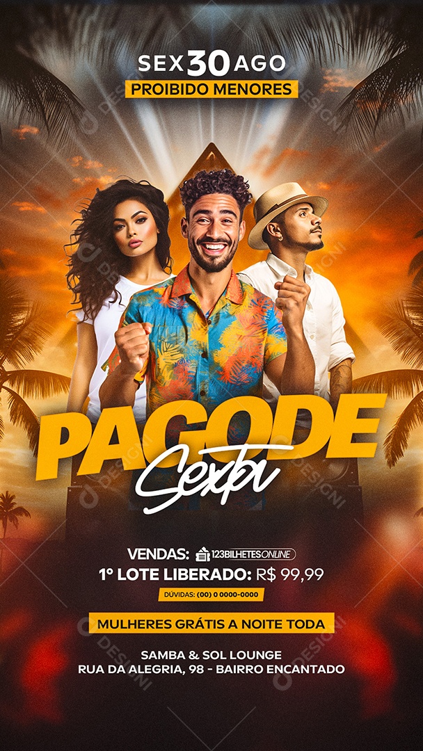 Story Flyer Pagode Sexta Social Media PSD Editável