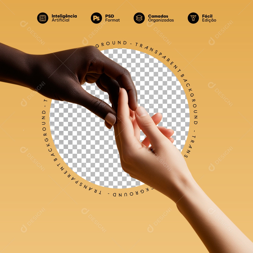 Mãos Elemento 3D para Composição PSD