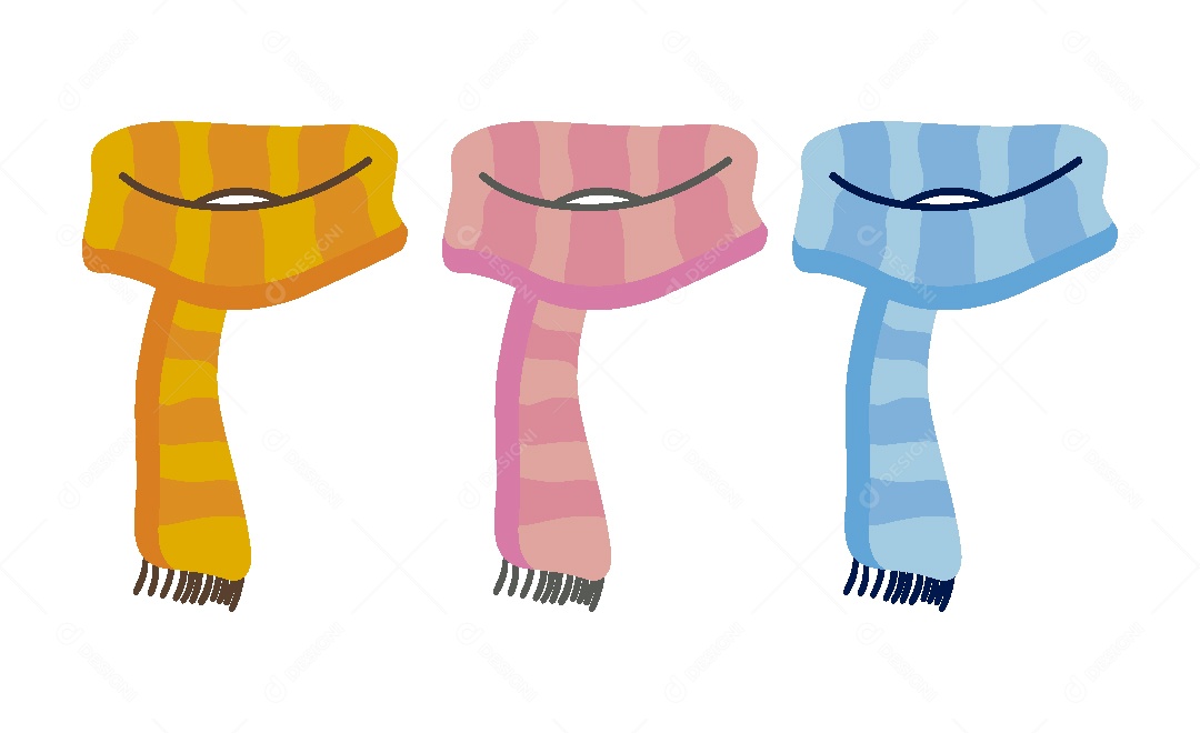 Conjunto de Cachecol Ilustração Vetor EPS