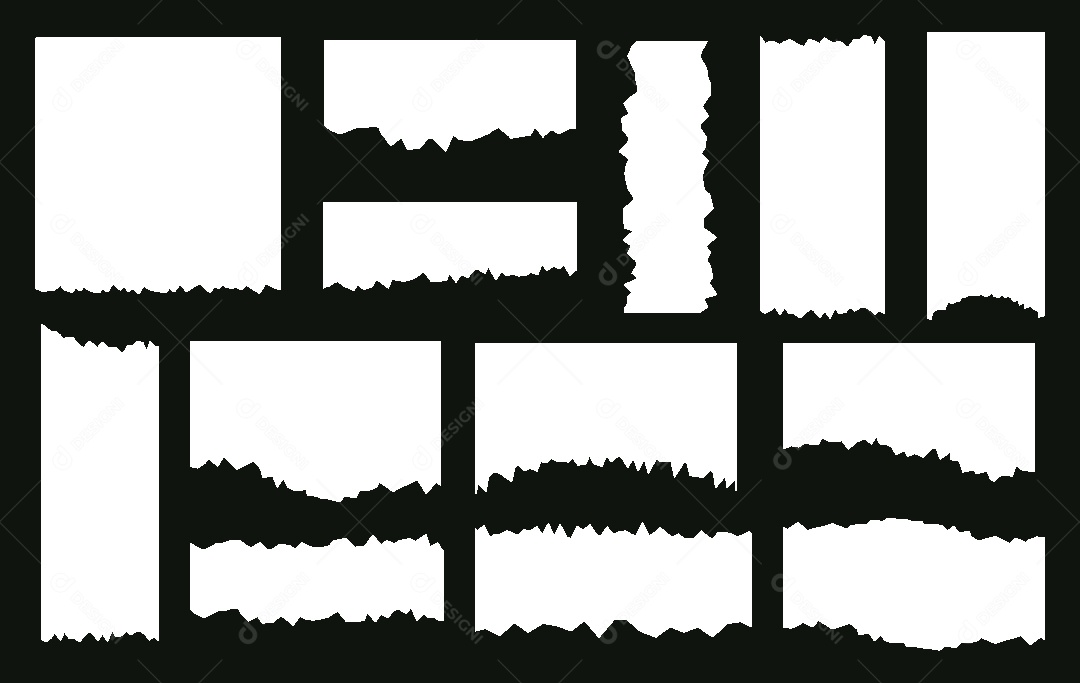 Conjunto de Papeis Cortados Ilustração Vetor EPS