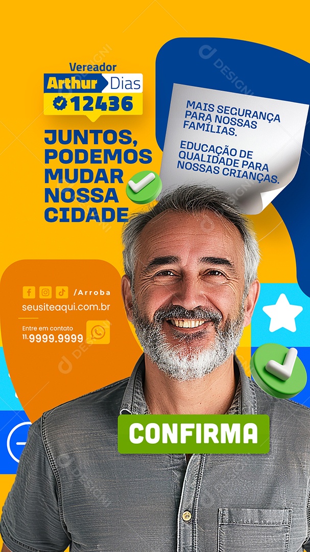 Story Política Vereador Arthur Dias Social Media PSD Editável