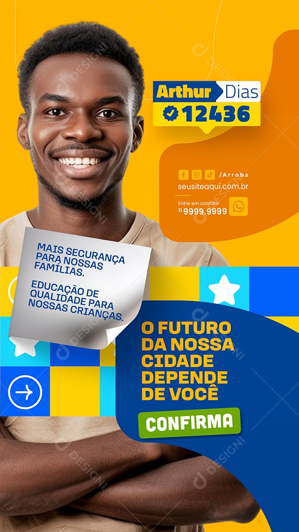 Story Política Vereador Arthur Dias Social Media PSD Editável