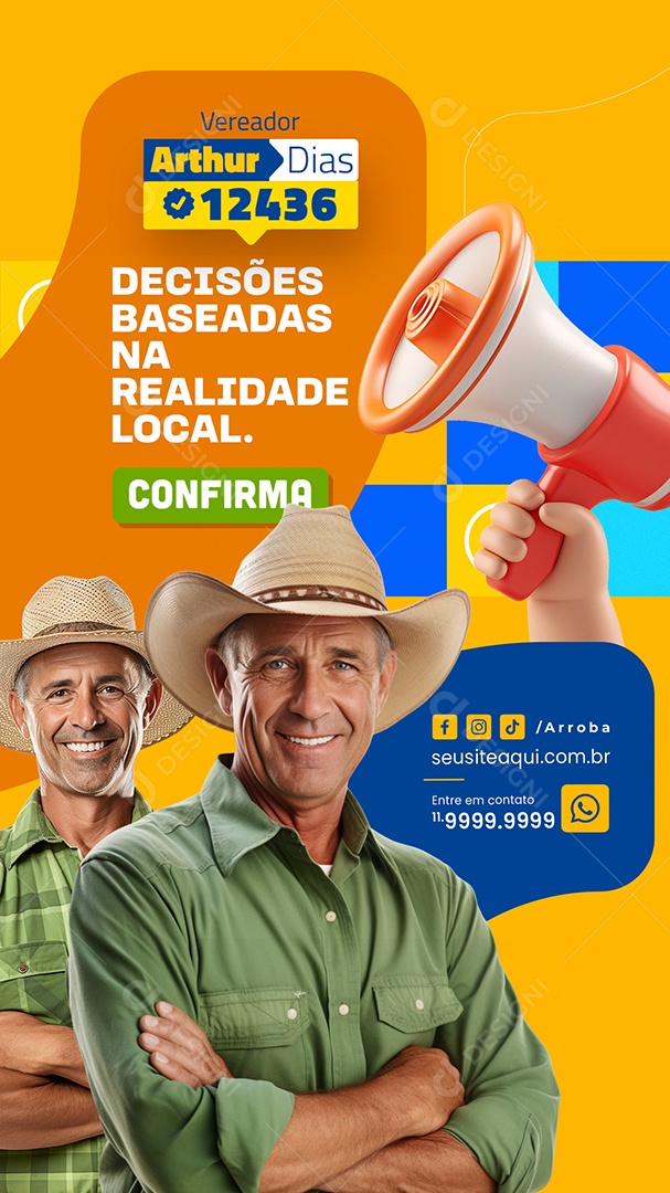 Story Política Vereador Arthur Dias Social Media PSD Editável