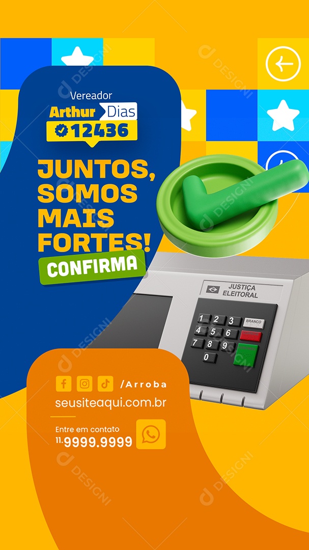 Story Política Vereador Arthur Dias Social Media PSD Editável