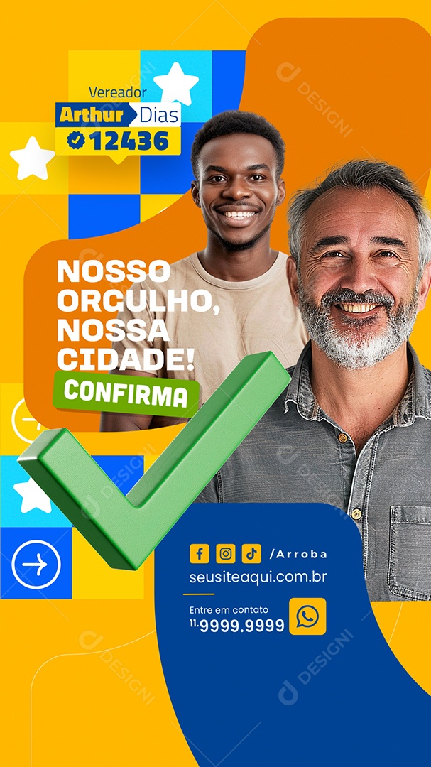 Story Política Vereador Arthur Dias Social Media PSD Editável