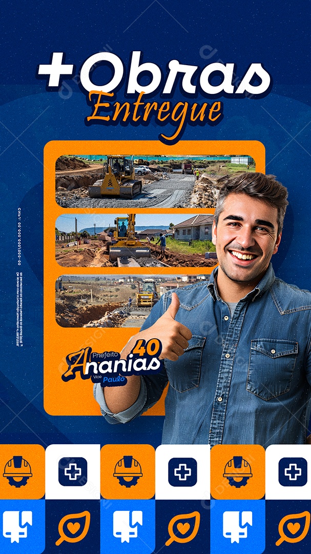 Story Política Obras Entregue Social Media PSD Editável