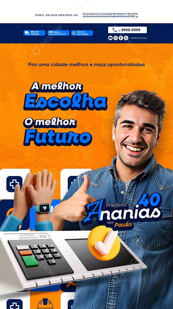 Story Política Prefeito Ananias Social Media PSD Editável