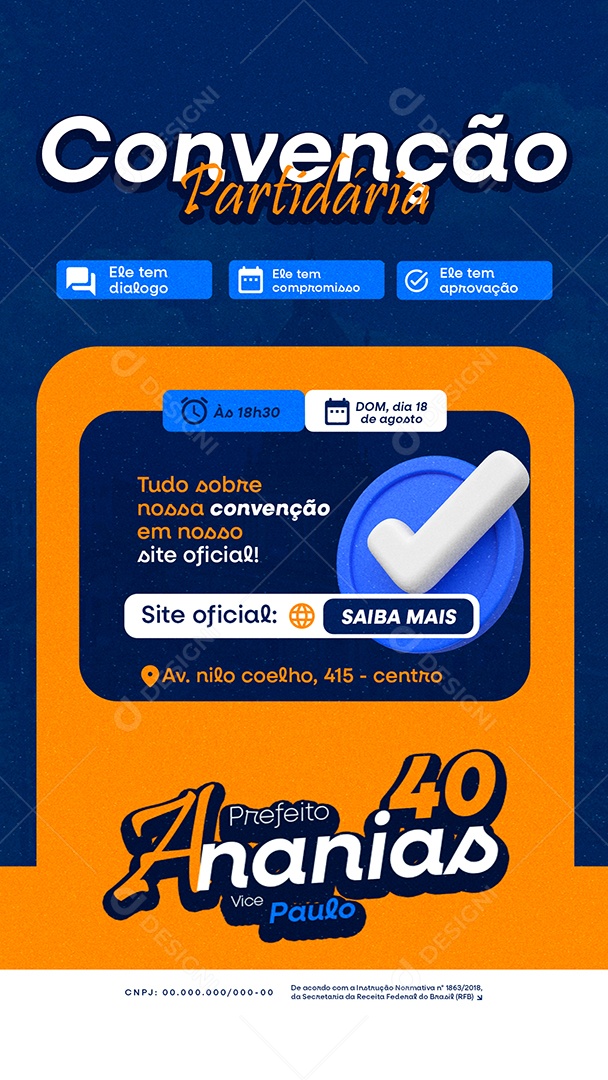 Story Política Convenção Partidária Social Media PSD Editável