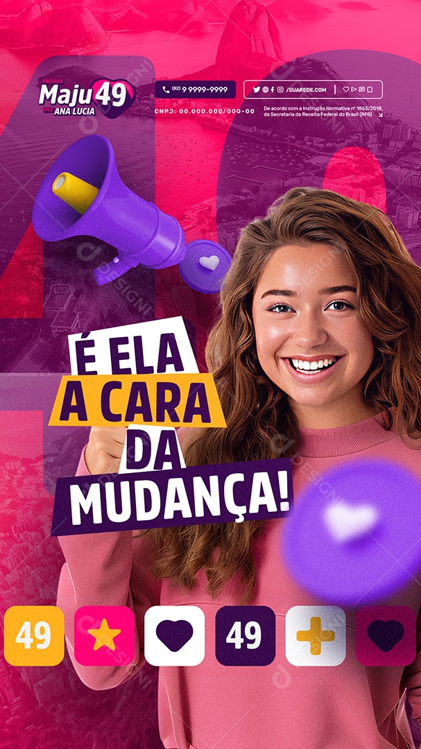 Story Política 2024 Prefeita Maju Social Media PSD Editável