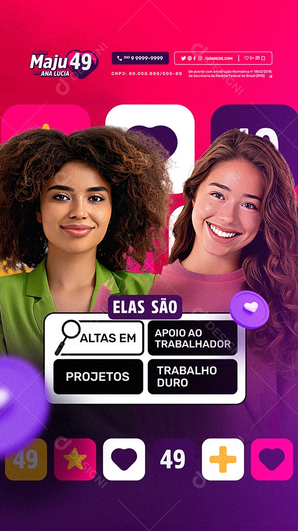 Story Política 2024 Prefeita Maju Social Media PSD Editável