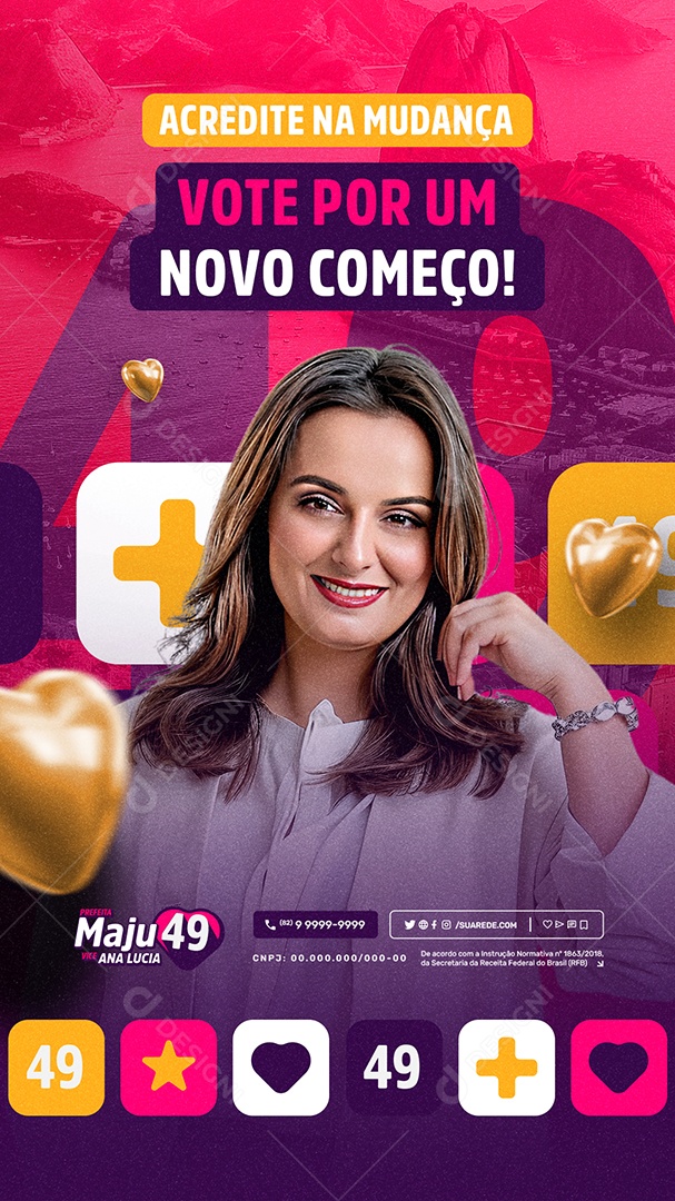Story Política 2024 Prefeita Maju Social Media PSD Editável