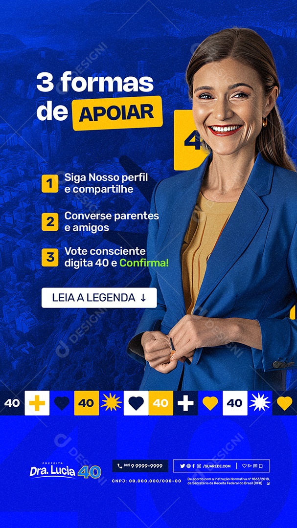 Story Politica 2024 Prefeita Dra Lucia Social Media PSD Editável