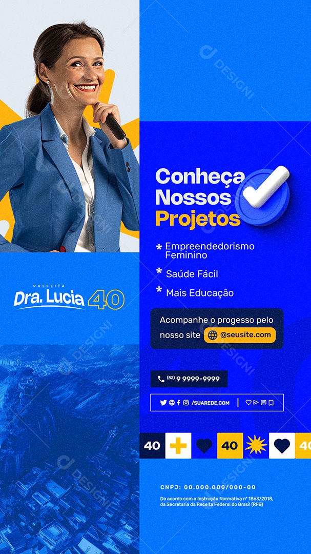 Story Politica 2024 Prefeita Dra Lucia Social Media PSD Editável