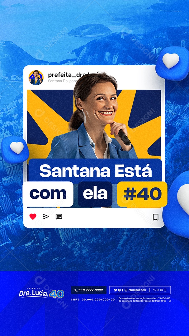 Story Politica 2024 Prefeita Dra Lucia Social Media PSD Editável