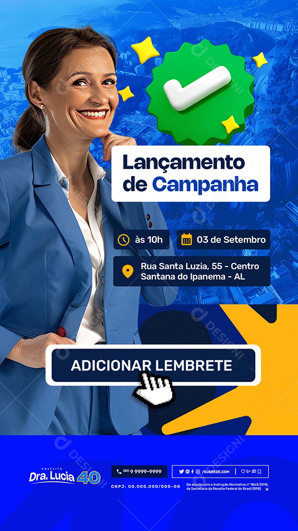 Story Politica 2024 Prefeita Dra Lucia Social Media PSD Editável