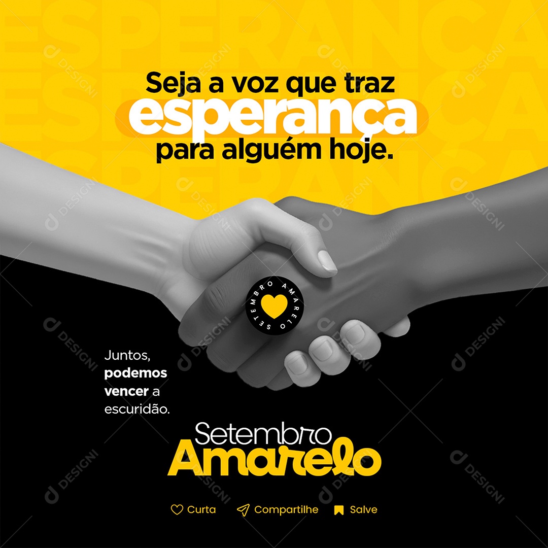Setembro Amarelo Juntos Podemos Vencer a Escuridão Social Media PSD Editavel