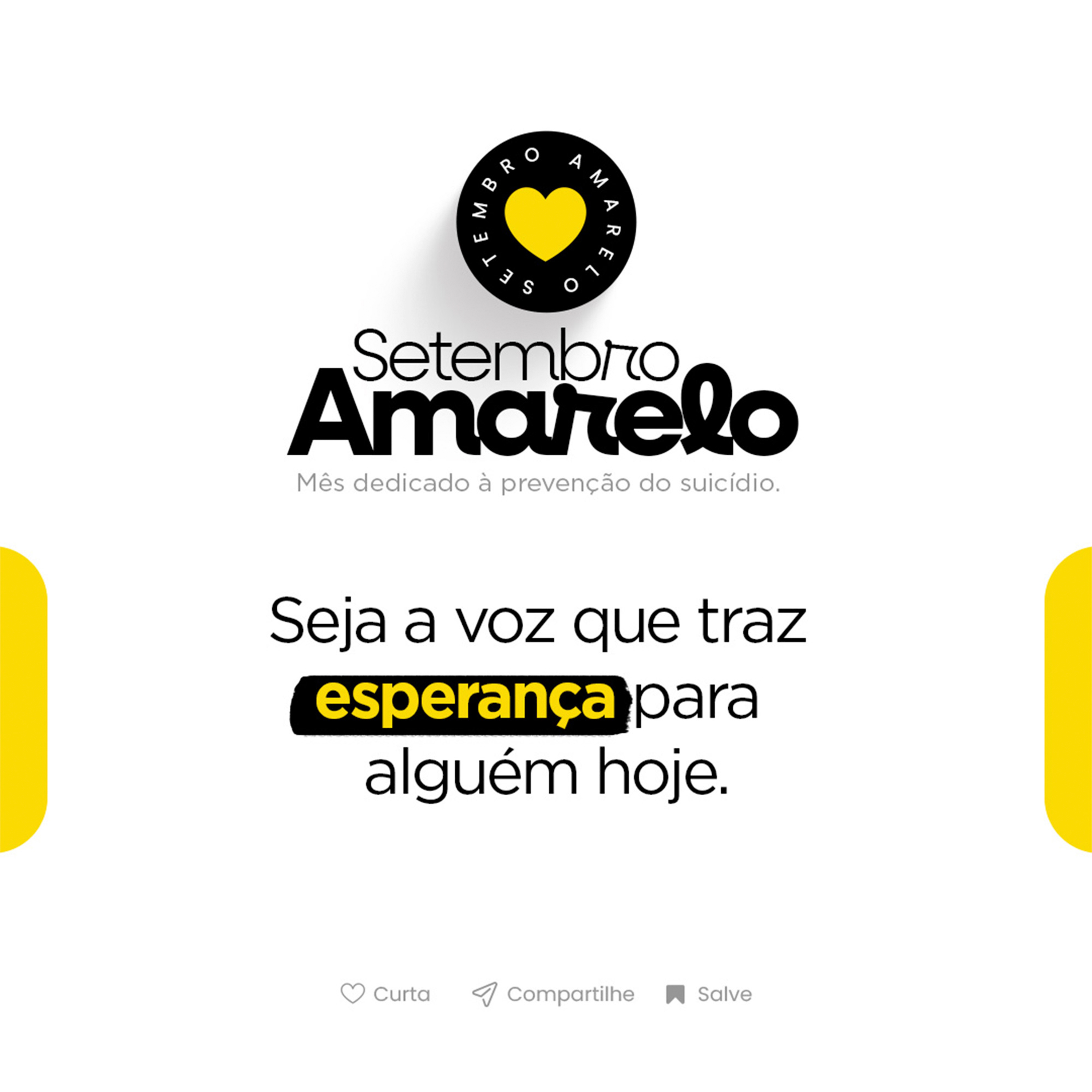 Setembro Amarelo Seja a Voz que Traz Esperança para Alguém Hoje Social Media PSD Editavel