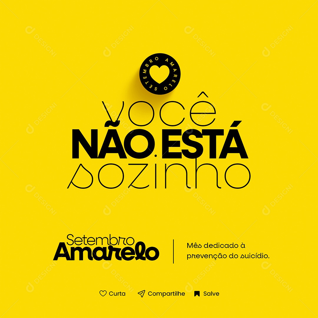 Setembro Amarelo Você não Está Sozinho Social Media PSD Editavel