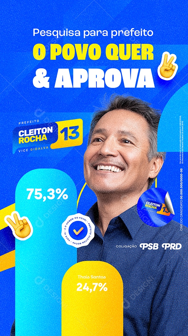 Story Política Eleição Prefeito Cleiton Rocha Social Media PSD Editável