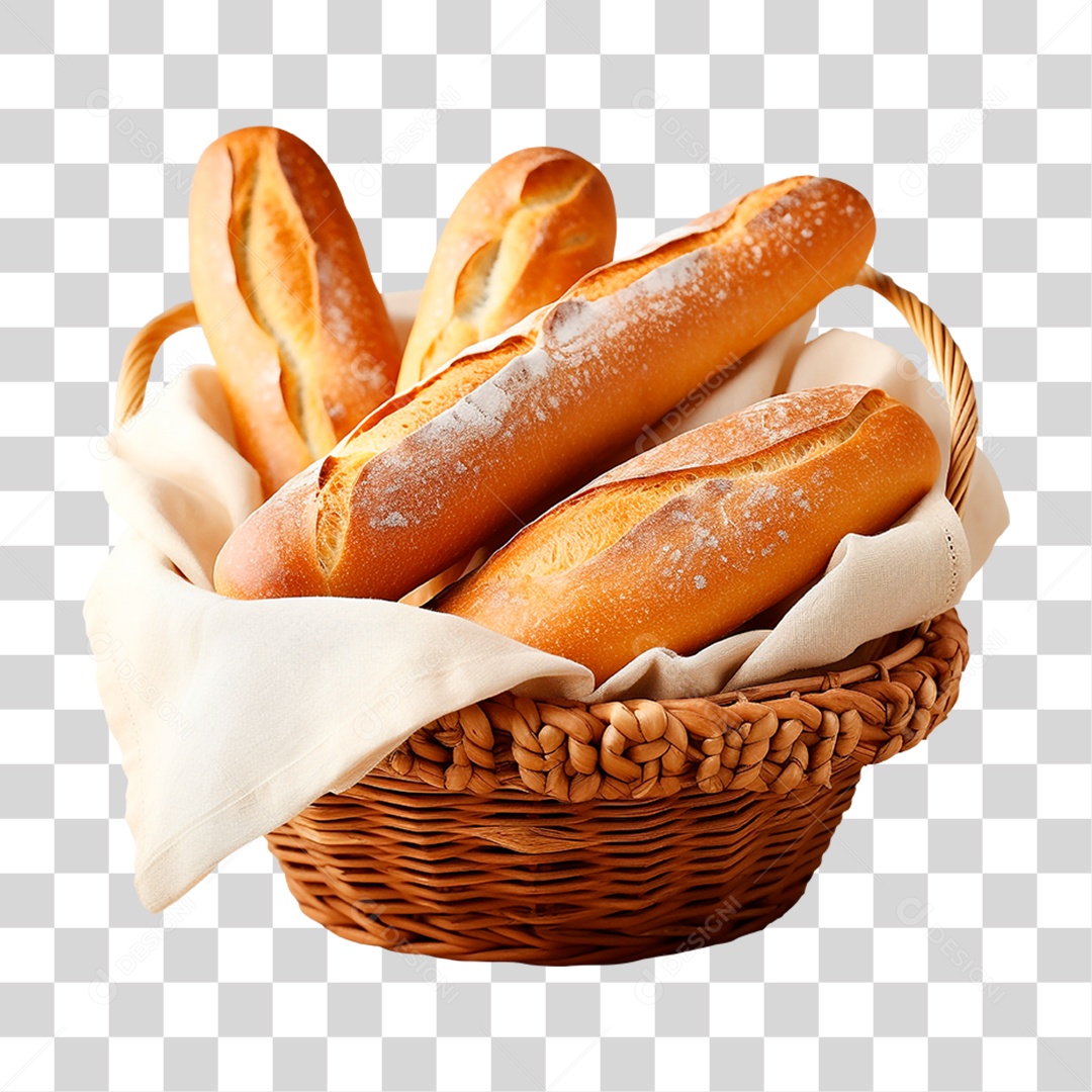 Cesta de Pães PNG Transparente