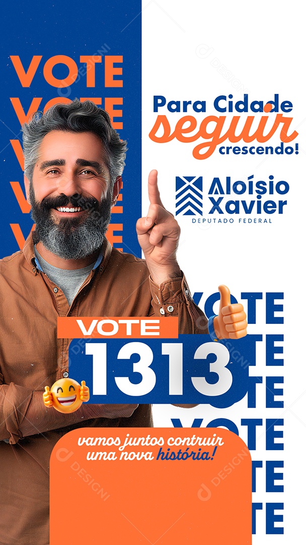 Story Política Vote Aloísio Xavier Social Media PSD Editável