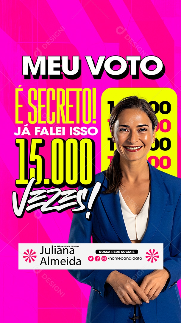 Story Política Meu Voto é Secreto Social Media PSD Editável