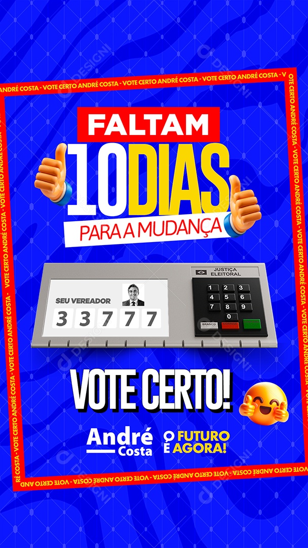 Story Política Faltam 10 Dias para a Mudança Social Media PSD Editável