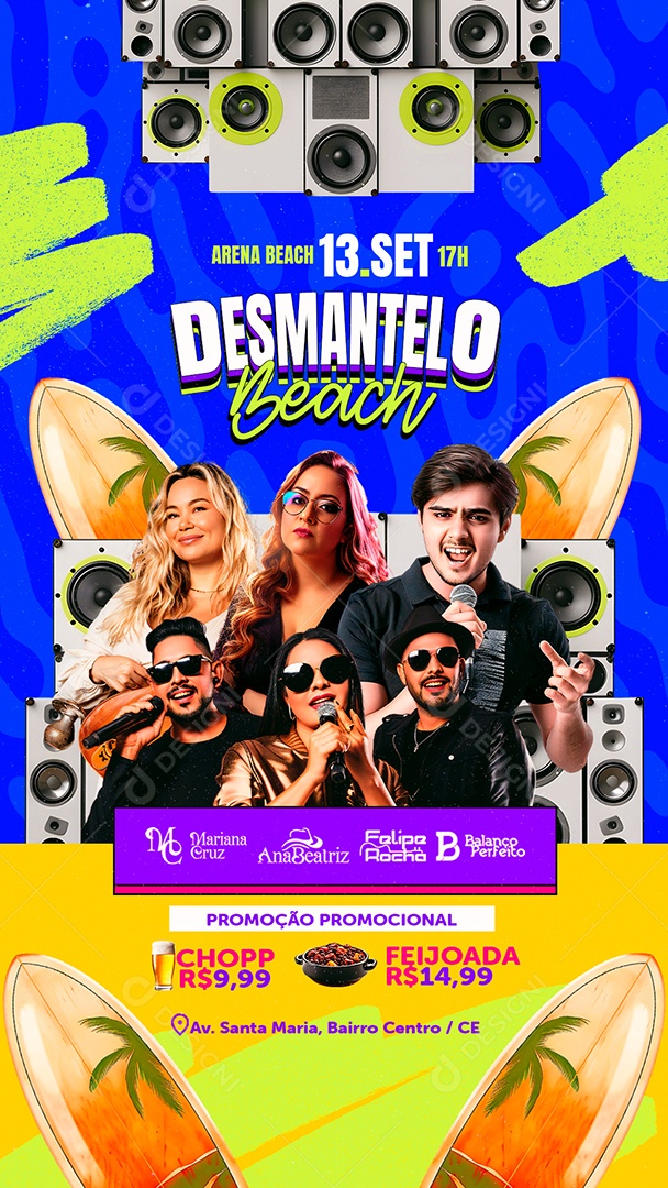 Story Flyer Desmantelo Beach Social Media PSD Editável