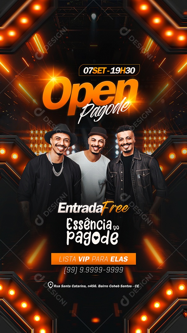Story Flyer Open Pagode Essência do Pagode Social Media PSD Editável